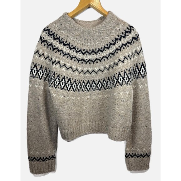 J. Crew Sweaters - J. Crew Fair Isle Wide Mockneck Sweater Size Small Merino Lambswool Alpaca